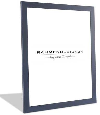 Rahmendesign24 Puzzlerahmen Milano für Puzzle ca. 1500-2000 Teile 60x85cm 85x60cm Dunkelblau Gewischt mit Acrylglas, Bilderrahmen