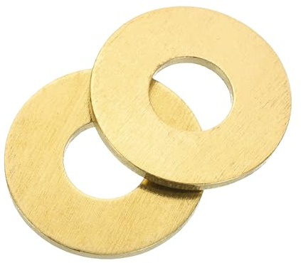 QUARKZMAN Rondelles Metal M8, 20 Pièces 8mm ID x 20mm OD x 1.5mm Hauteur Rondelles Plates en Laiton, Bagues de Montage pour Vis, Boulons, Écrous, Accessoires, Charnières de Porte