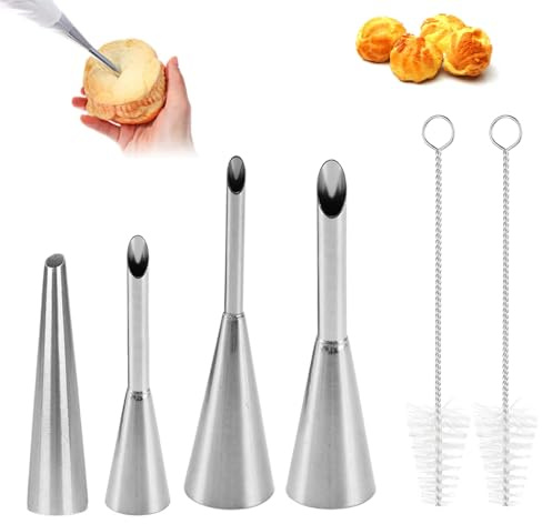 Spritztüllen Set, Edelstahl Tortenspritze, Kuchen Dekorieren Backzubehör, Backen Zubehör, Garnierspritze für Kuchen, Torten, Keksen-Dekoration,Wiederverwendbar und Spülmaschinengeeignet (silbern)