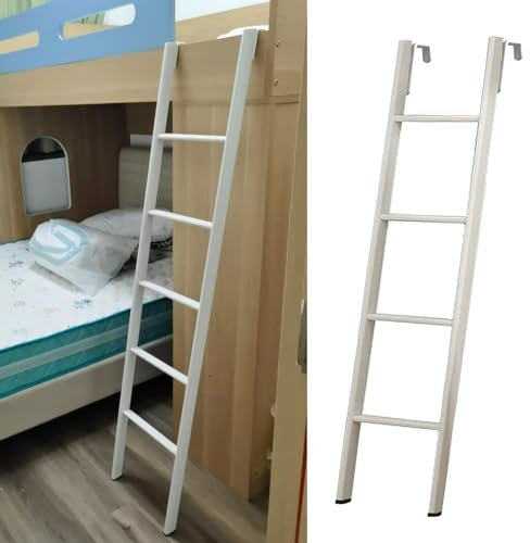 Scala regolabile per letto a castello con ganci, salvaspazio, per letti singoli, scaletta corta 116 cm, design sostituibile per dormitori