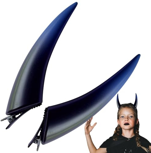 WJnflQN Teufelshörner Haarnadeln, Halloween Cosplay Kostüm Kopfbedeckung Zubehör, Gothic Teufel Kostüm, Halloween Cosplay Kopfbedeckung Zubehör, Gruselige & Lustige Hörner für Männer & Frauen
