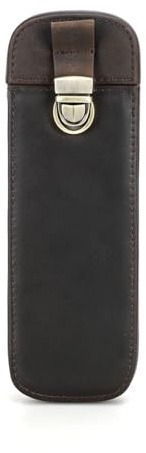 FVCTGHZ Handgefertigtes Stifteetui aus echtem Leder mit 3 Fächern, Vintage-Stil, Stifthalter, Aufbewahrungsbox, Schultasche