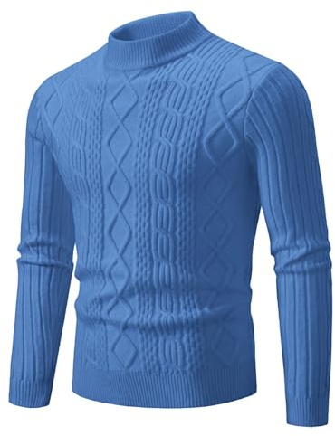 Genérico Jersey Cuello Alto Hombre, Jersey Hombre Invierno, Cuello De Tortuga Corte Ajustado Manga Larga Jersey De Punto Fino Monocolor Informal Suéter Otoño Invierno Tops