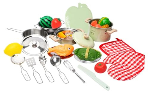 F Fityle Ensemble de 25 Mini Accessoires de Cuisine à Faire Soi-même, Décoration, Cadeaux, Jeu de Rôle Interactif, Amusant, Anti-brûlure, Maison de Miniatu