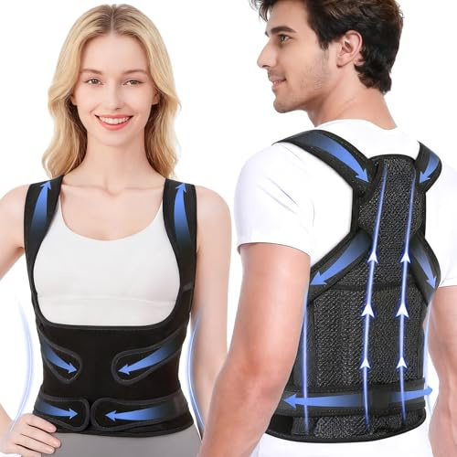YNNHUDEEP Cinturón de apoyo para la espalda, corrector de postura, espalda para hombre y mujer, corrección de postura, soporte lumbar para mujer y hombre, soporte recto (M)