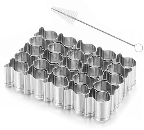 Uxsjakjsd Goldfish Cracker Cutter in Stainless Steel, 25 Cavity Mini Gold Fish Cutter- for DIY Baking