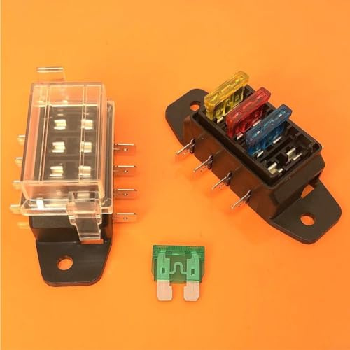 Caja de fusibles resistente y compacta para fusibles de hoja estándar adecuada para 12 V o 24 V