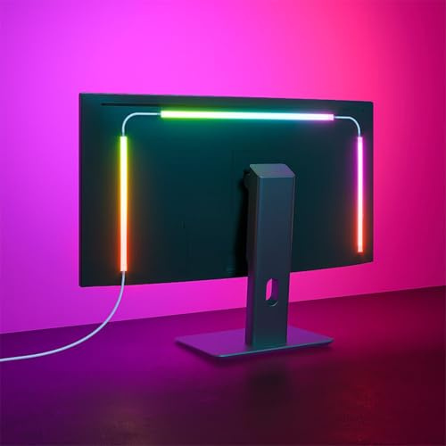 BLYGACN Monitor LED Backlights, RGB Screen Desk Light PC, Computer Light Bar Behind Monitor, LEDs for Desk Gaming, USB Port, LED Strip Lights that Sync with Screen Color or Music(24 inches)