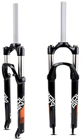 HOMSXPAC BMX-Fahrradgabel 20 Zoll, faltbar, mit Stoßdämpfer, mechanisch, für Schnellspanner, PM-Scheibenbremse, 1 1/8-Gabelschaft, manuelle Lockout-Funktion
