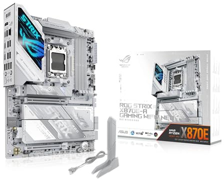 ASUS ROG Strix X870E-A Gaming WIFI7 Neo, Scheda madre AMD ATX, 16+2+2 fasi di potenza, Slot DDR5, Quattro slot M.2, PCIe? 5.0 con supporto completo per GPU di prossima generazione, WiFi 7, USB 4