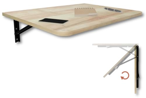 KDR Produktgestaltung Mesa plegable de pared, 70 x 50 cm, mesa de comedor, mesa de cocina, mesa de bar, mesa de bar, mesa de pared, mesa plegable para montaje en pared (roble)