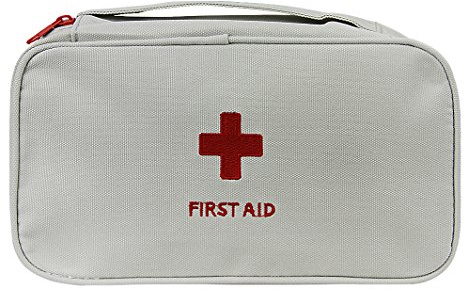 Oxford Gewebe Medizintasche, Reiseapotheke Tasche, Betreuertasche für Familien Erste Hilfe Tasche Notfalltasche Rot/Grau