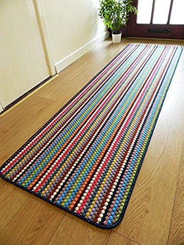 RUGS SUPERSTORE NEW MULTI COLOURED MODERN WASHABLE NON SLIP KITCHEN UTILITY HALL LONG RUNNER DOOR MAT RUG (7 (67x300cm)