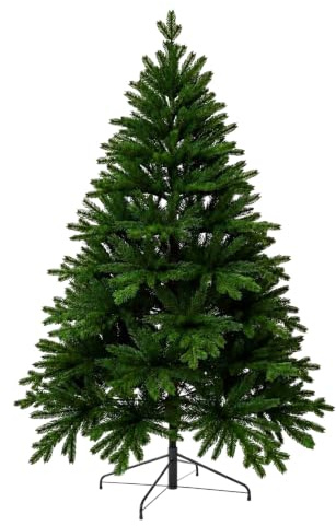 VIVANNO Künstlicher Weihnachtsbaum 150 cm - Premium Nordmanntanne | 100 % PE-Spritzguss Tannenbaum, 1193 Zweigspitzen, biegsame Stahlzweige, Klappsystem, inkl. Ständer – wie echt