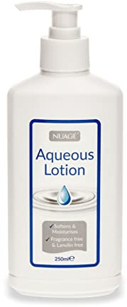 Nuagé Aqueous Lotion Pump | Softens & Moisturises For Cleansing and Hydrating Skin - Dermatologically Tested Fragrance Free Water Cream (250ml)
