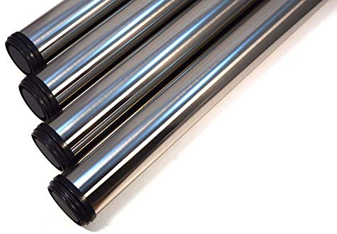 4 x Tischfuß | Höhe 710-740 mm höhenverstellbar | Ø60 mm Edelstahl Tischbeine Möbelfuß Verstellfuß | Möbel Fuß Füße Schreibtischbeine | Inox
