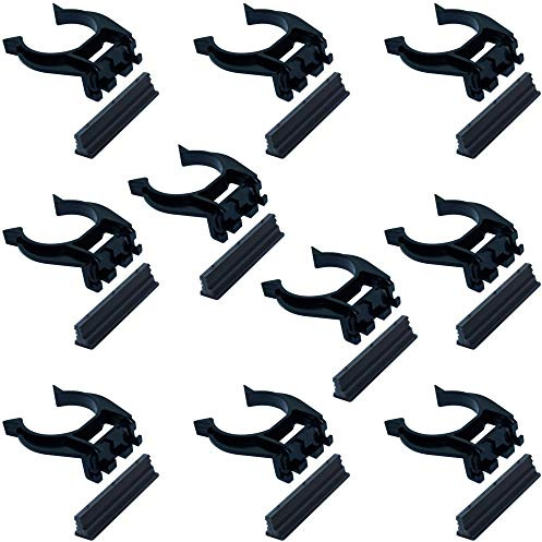 Cyclingcolors 10 Clips für Sockelleiste zum Schrauben, Tannenbaumschwanz, Kunststoff, Möbelfuß, 28 mm, 34 mm, für Küche, Badezimmer (Ø 28 mm Tannenschwanz)
