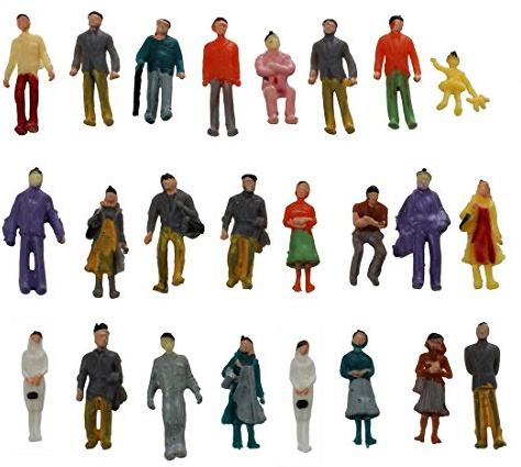 Bestlymood 24X bemalt Modelleisenbahn Personen Figuren Massstab HO (1 bis 87)