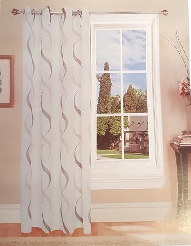 GBiancheria TENDAGGIO Tenda Debora con Anelli in Alluminio mis.140×290cm(Beige)