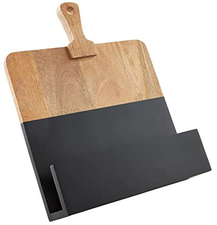 Mud Pie Kochbuchhalter aus Holz, Schwarz/Braun, 34 x 29 cm