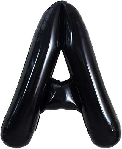 40 Zoll große schwarze A Buchstabe Ballons Jumbo Helium Ballons, Folie Mylar Big Alphabet für Geburtstagsfeier Jubiläum Valentinstag Zubehör Dekorationen