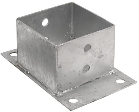 GRUNDLINE - Screw-On Sleeve Ground Sleeve Post Anchor Support Foot - PSPN Hot Galvanised - 91 x 70 x 2.0