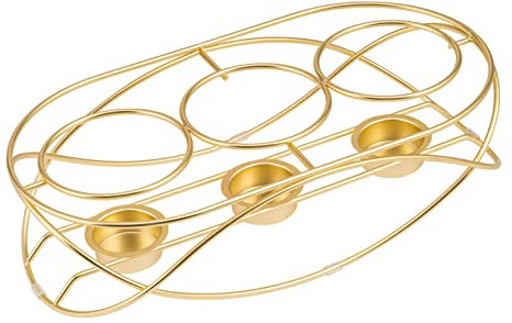 bremermann Speisenwärmer, für 3 Teelichter, ovale Warmhalteplatte, Stövchen (Gold)