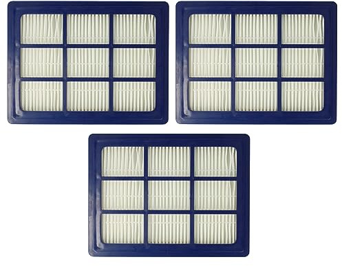 vhbw Filterset 3 x dammsugarfilter kompatibel med Nilfisk VP930, VU500, VP600 dammsugare – HEPA-filter allergifilter