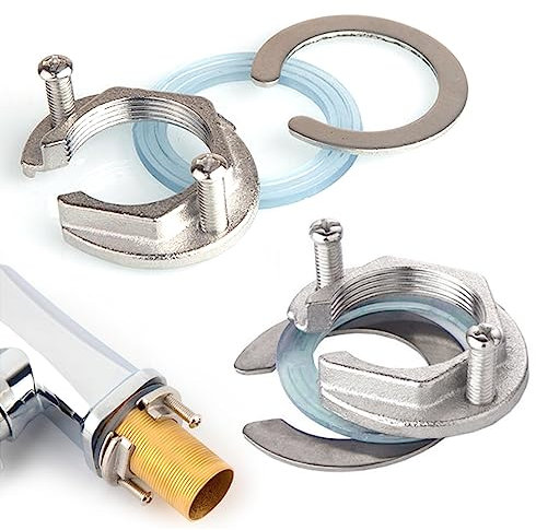 2 Set Edelstahl Wasserhahn Befestigungsmutter, Verhindert lose Wasserhahn Armaturen für Küchen und Badarmaturen, Wasserhahn Befestigung Wasserhahn Adapter Zubehör Installation Tool 31 mm