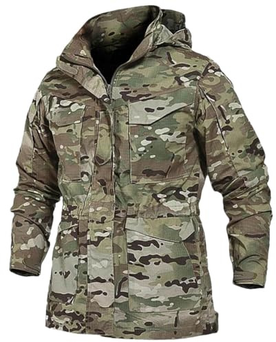 Ornrjfll Multicam Military Tactical Jackets Men Warm Waterproof Windbreakers Army Camo Parka Trench Coat Multicam L