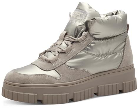 s.Oliver Damen Sneaker hoch mit Fütterung zum Schnüren Winter, Gold (Champagne), 40 EU