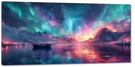 Xiaonu Diamond Painting Erwachsene,Groß 5D Nordlichter Diamond Painting Landschaft DIY XXL Diamant Painting Bilder kinder mit Diamond Painting Zubehör Schlafzimmer Wohnzimmer Dekoration 30x60cm
