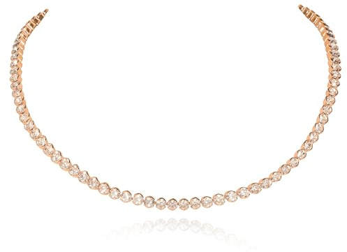ZAVANA Tennis Kette für Frauen und Teenager-Mädchen, silberne oder goldene Tennisketten für Damen, Diamant-Halskette mit funkelnden weißen Steinen, Modeschmuck mit Geschenkbox