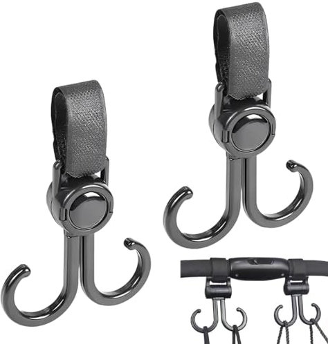 WeddHuis 2 STK Kinderwagen Haken, Wickeltasche, Kinderwagen Zubehör, Kinderwagenhaken für Taschen, Kinderwagen Karabiner