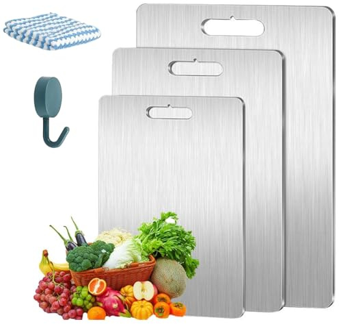 Yamato Pure Titanium Cutting Board - Double-Sided, Scratch-Resistant, Food Grade Meat Cutting Board (29 * 20cm)