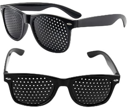 2-Stück Rasterbrille Augentraining, Pinhole Glasses für Motion Rasterbrille Lochbrille für Augentraining Original Eye Training für Relaxation Lmprovement Komfortable Lochbrille Grid Correction Glasses