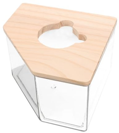 Sosoport Sandbadebox Für Hamster Transparenter -sandbadebehälter Mit Holzdeckel Geeignet Für Kleintiere Wie Hamster Mäuse Und Chinchillas Einfach Zu Benutzen Reinigen