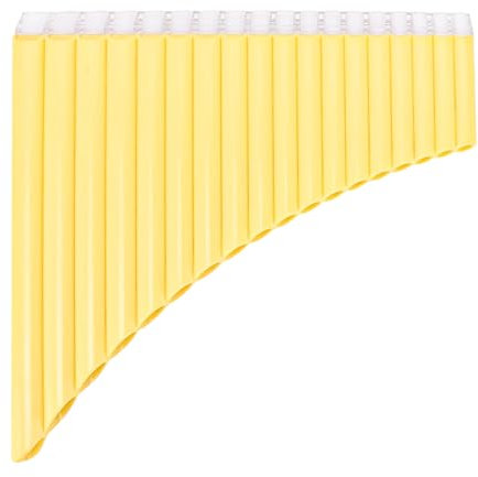 VOANZO Panflöte mit 16 Pfeifen, langlebiges ABS-Material, tragbares Blasinstrument für Anfänger und Profis, mit Stofftasche und Notenaufklebern, beigefarbene Panflöte