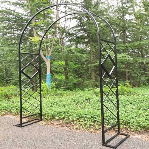 Generisch Heavy Duty Rosenbogen Metall Gartenbogen für Kletterpflanzen, Breite 140cm 160cm 180cm 200cm 220cm 240cm 260cm 280cm 300cm 320cm 340cm Torbogen Rankhilfe Rankgitter(Schwarz,W260 X H230cm)