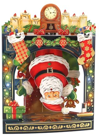 SANTORO Biglietto di auguri di Natale pop-up 3D – Babbo Natale, per bambini, famiglia, feste, stagionali, Natale