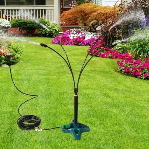 Lyreh Sistema de Riego por Aspersión de Pie Ecológico, 68,58 x 25 x 20,7 cm Rociador Portátil para Patio Exterior Ideal para Verano Piscina Jardín Actividades Acuáticas Barbacoas y Fiestas