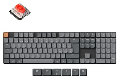 Keychron K5 Max Tastiera Meccanica Wireless – Layout Italiano QWERTY, Tripla Connessione (Bluetooth/2.4GHz/USB-C), Hot-Swappable, Compatibile con Mac/Windows/Linux - Switch Low-Profile Gateron Red