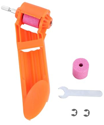 Afilador de Brocas Portátil Eléctrico para Taladros Rectos | Muela de Corindón Marrón, Uso en Manualidades y Bricolaje, Color Naranja, Diseño Portátil para Profesionales