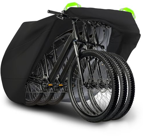 Cykelöverdrag vattentät 245 x 125 x 105 cm, cykelgarage väderbeständig presenning för utomhusbruk, cykelpresenning polyester 210D cykelpresenning regnskydd, cykelskydd för cyklar upp till 29 tum