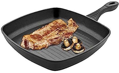 Jata G28 - Sartén Inducción Antiadherente, Grill Aluminio Forjado, Apta para Todo Tipo Cocinas Incluida Inducción, Libre PFOA, 28 x 28 cm