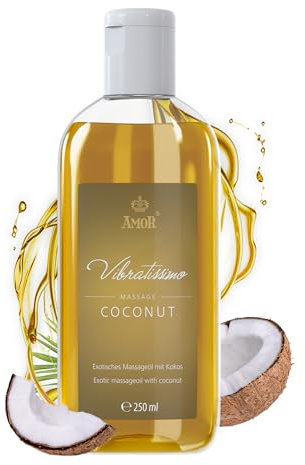Vibratissimo Coconut 250 ml Massageöl - Natürliche Entspannung mit Kokosduft - Hautpflege, Wellness, Exotischer Duft