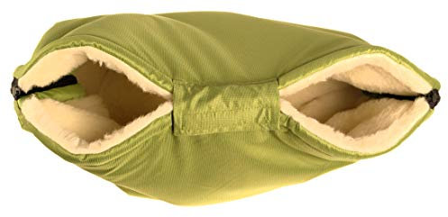 Kaarsgaren Handwärmer für Kinderwagen Grün, warmer Handmuff mit Merinowolle Innenfutter, Universalgröße für Buggy, Jogger, Radanhänger (Grün)