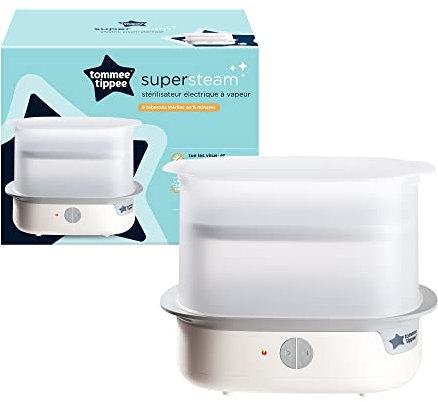 Tommee Tippee Stérilisateur Électrique Avancé Super-Steam pour Jusqu'à 6 Biberons, sans Produits Chimiques