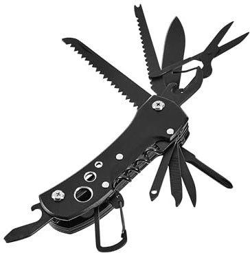 Amazon Basics 15-in-1 Multitool Pocket Knife with Sheath, Black