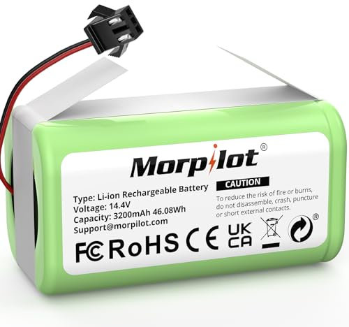 morpilot 14.4V 3200mah Li-Ion Batería para Conga Excellence 990, Compatible con Conga Excellence y 950 1090 1790 1990, DEEBOT N79S N79 DN622, Eufy RoboVac 11 11S 30 30C 12 35C, IKOHS NETBOT S14 S15